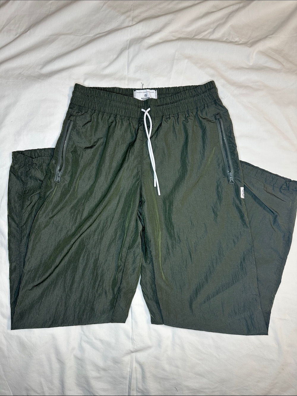 Men's Olive Green Drawstring Track Pants - M